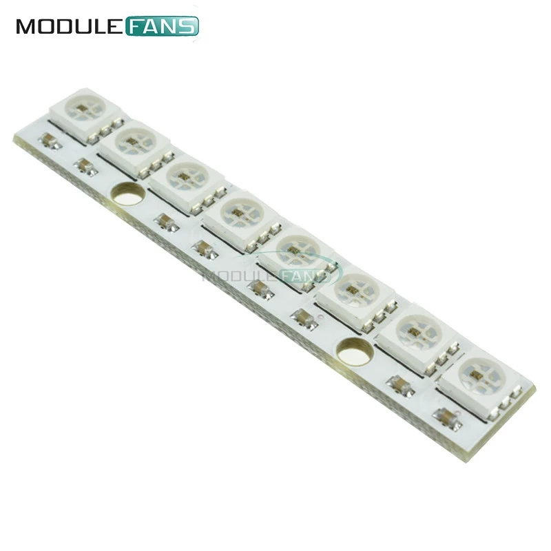 

2pcs WS2812 WS 2811 5050 RGB LED Lamp Panel Module 5V 8-Bit Rainbow LED Precise Board 8MHZ AVR For Arduino Breadboard Solder P