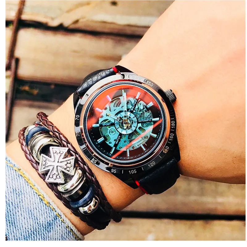 Tanie MEITUO automatyczny zegarek mężczyźni Sport mechaniczne zegarki Top marka luksusowy zegarek na rękę kolorowy męski zegar Relogio Masculino