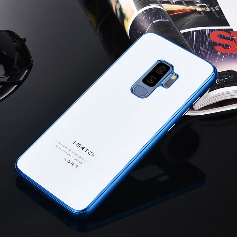 iMatch Aviation Aluminum Alloy Metal Bumper Tempered Glass Back Cover Case for Samsung Galaxy S9 & Samsung Galaxy S9 Plus