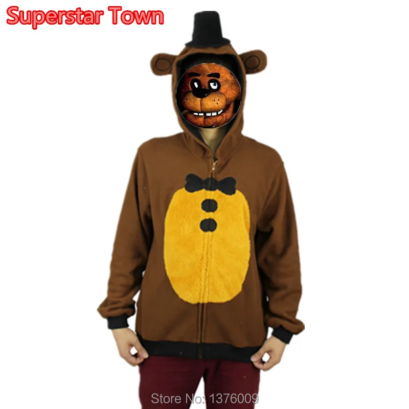 Five Nights At Freddys толстовки медведь Фредди Косплей Костюм Толстовка для взрослых