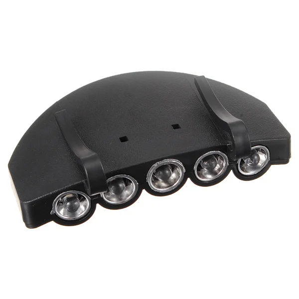 Big Promotion Clip On 5 LED Head Cap Hat Light HeadLamp Headlight Torch