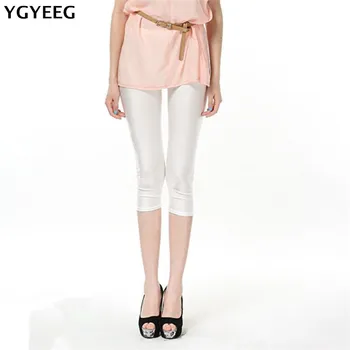 

YGYEEG 2020 High Waist Sexy Pants Solid Candy Neon Women Summer Leggings High Stretched Pants Clothing Ballet Cropped Trousers