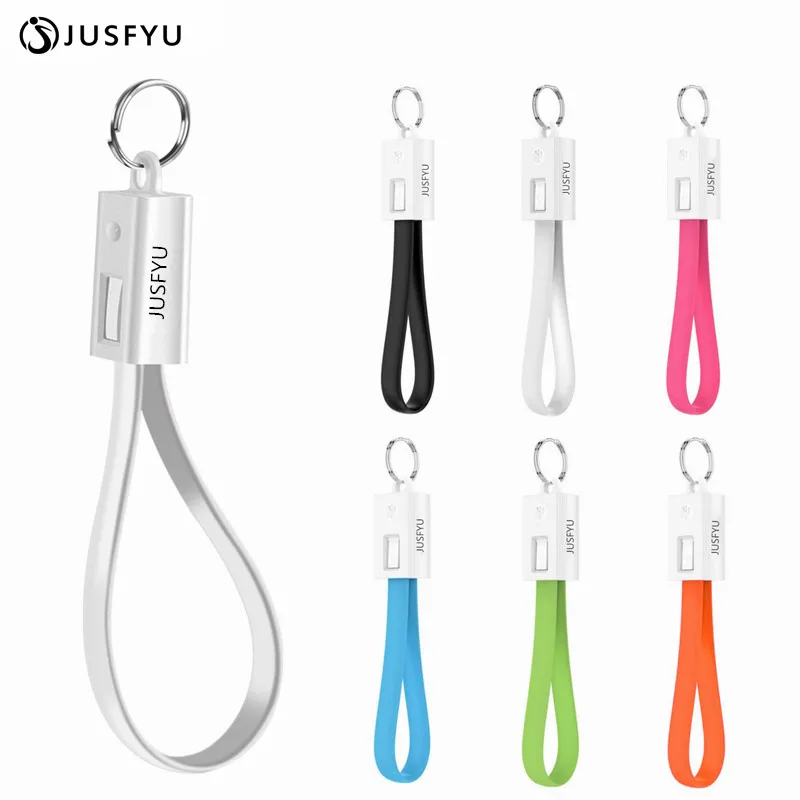 JUSFYU Keychain Charger For iPhone 6 6s Plus Micro USB Cable Type C