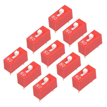 

10 Pcs Red DIP Switch 1Positions for Circuit Breadboards PCB