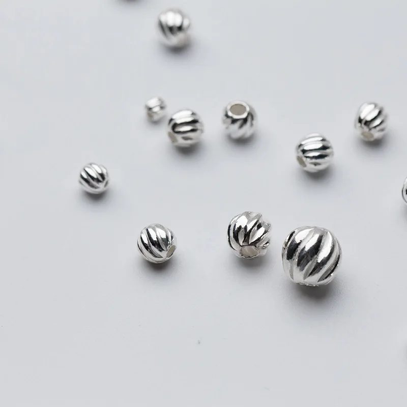 

5pcs/lot 925 Sterling Silver Craft Round Spacer Beads 3mm 4mm 5mm 6mm Handmade Decoration Beading Materials DIY Jewelry Making