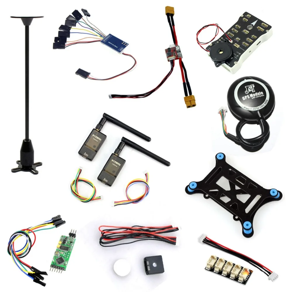 

10 in 1 PX4 PIX 2.4.8 32 Bit Flight Controller+M8N GPS+OSD+915MHZ Telemetry Kit + I2C + Shock +PPM+LED Module
