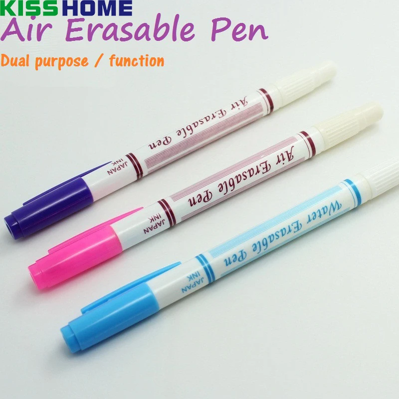 3PCS Air Erasable Pen Water Soluble Fabric Dual function Marker Pen for