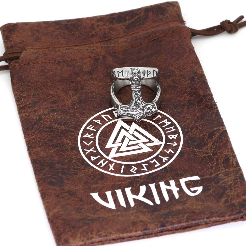 Скандинавский Викинг 316L нержавеющая сталь thor hammer Mjolnir Скандинавское кольцо