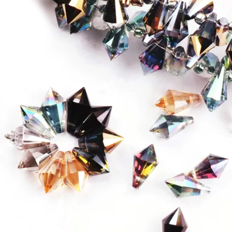 

Fashion 6x12mm 10pc Mix Color Water Drop Glass Beads Crystal Loose For DIY Apparel Sewing Garment Beads