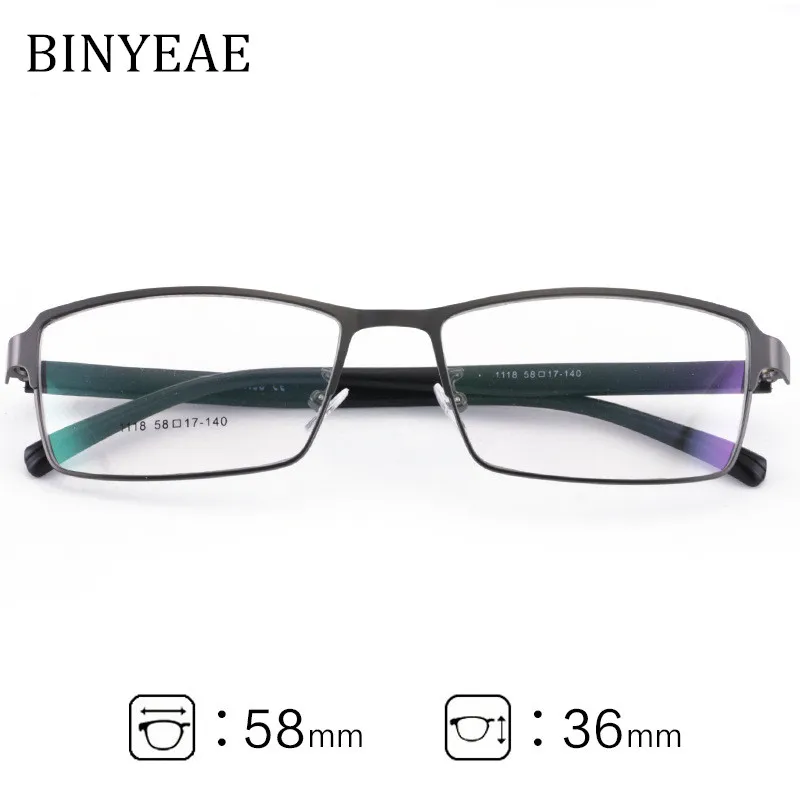 BINYEAE Brand Super Big Size Alloy Men Optical Glasses Frame Wide Face