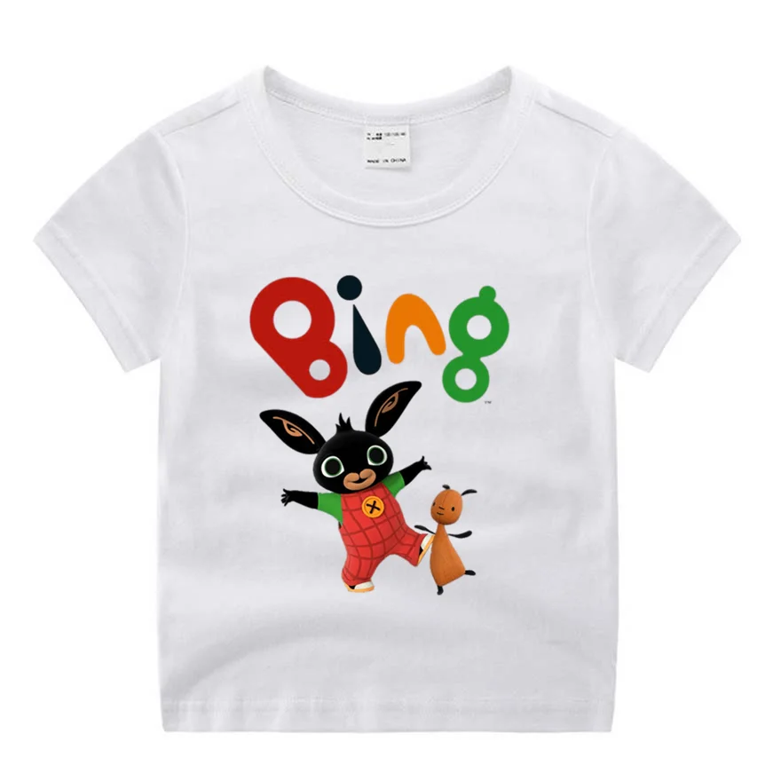 

Boy Girl Cartoon Movie Bing Rabbit Funny T-shirt Kids Summer Tops Little Girls Tshirt Casual Baby Clothes