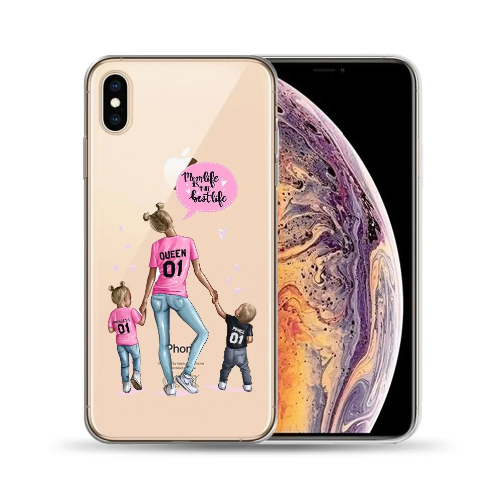 Funda de TPU suave de la Reina de la madre del pelo marrón negro para el iPhone 8 7 6 6 S Plus 5 5S SE bebé para Capa iPhone X XS X Max XR Funda de TPU suave de la Reina de la madre del pelo marrón negro para el iPhone 8 7 6 6 S Plus 5 5S SE bebé para Capa iPhone X XS X Max XR