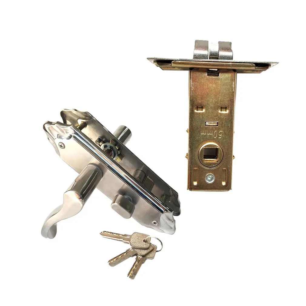 

Swing Door Handle Set With Locking Cylinder Fits Doors With Multipoint Locks Brushed Nickel Finish For 1-3/4" Thick Doors