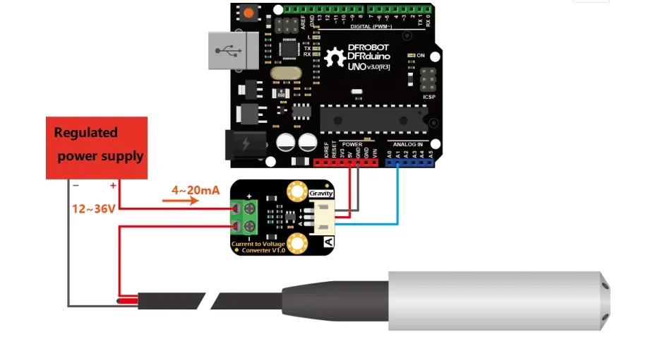 Arduino датчик уровня жидкости погружной глубинный зонд 0-5 м LattePanda Arduino совместимый