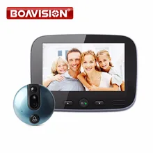 4.3 Inch Video Doorbell Zinc Alloy Video Door Phone 120 Degree 2MP Peephole Viewer PIR Night Vision Recording Photo Intercom