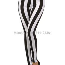 Леггинсы в черно-белую полоску с высокой талией, эластичные леггинсы с рисунком «гусиная лапка», штаны для Леди XS/S/M/L/XL