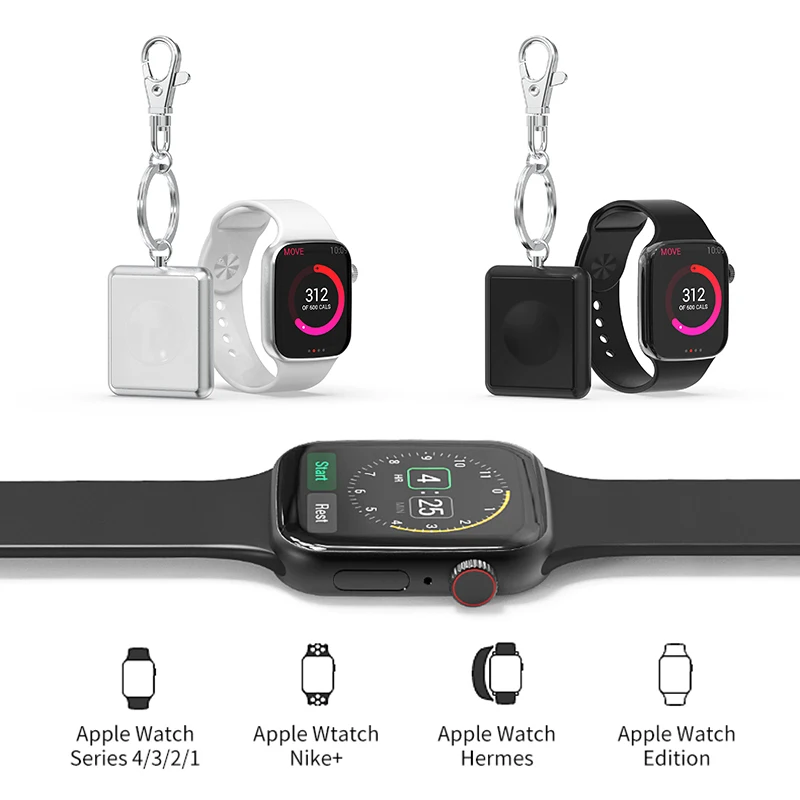 Мини беспроводное зарядное устройство с кабелем для Apple Watch 1 2 3 4 Металл+ закаленное стекло Беспроводная Магнитная Зарядка для часов 4 3 2 1