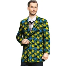 Мужской костюм в африканском стиле с принтом, куртки, Африканский мужской костюм, Длинные блейзеры, вечерние, на заказ, мужская одежда в африканском стиле