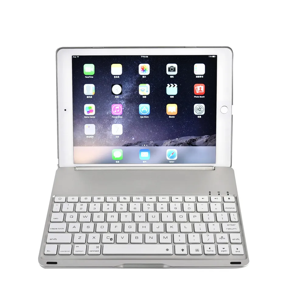 

Aluminum 7 Colors Backlit Bluetooth Keyboard Smart Folio Case For iPad Pro 9.7inch #T09