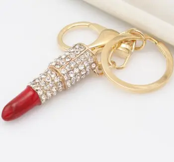 

FREE SHIPPING by FEDEX 60pcs/lot Creative Zinc Alloy Lipstick Keychains Hot Metal Lipstick Keyrings for Women Gifts