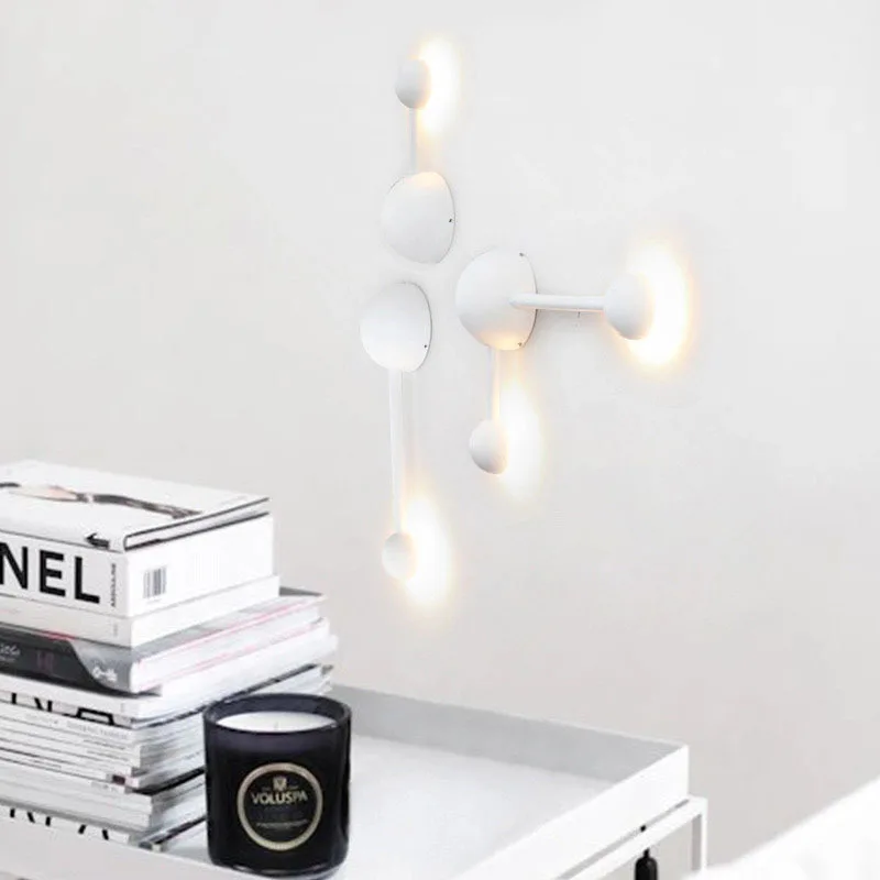 

6PCS Creative LED Wall Lamp For Living Room Bedroom Study Aisle Mirror Front Wall Lamp Restaurant Combination Personality Lamp