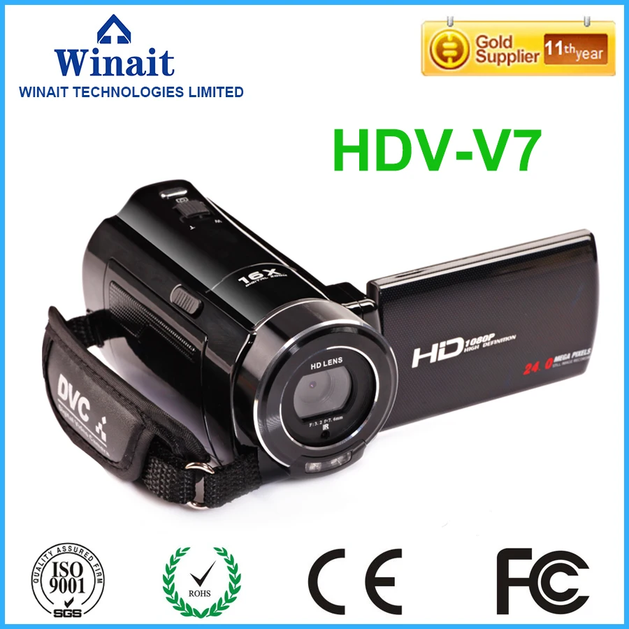 Freeshipping HDV-V7 Digital Video Camera 1080P Full HD 24MP Camcorder 16x Zoom 3.0