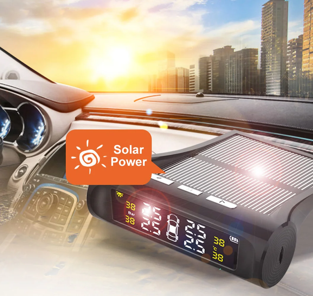 Профессиональная система контроля давления в шинах TPMS на солнечной энергии ЖК