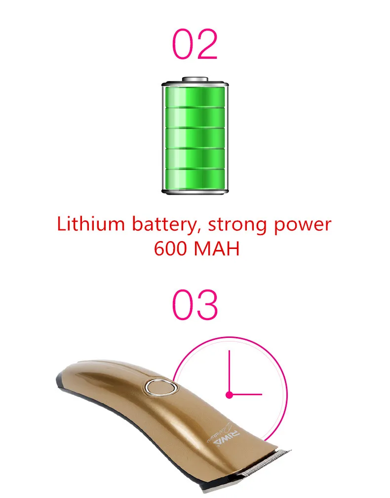 RIWA перезаряжаемый триммер для волос с тремя функциональными лезвиями, профессиональная машинка для стрижки волос для мужчин и детей, X4-2