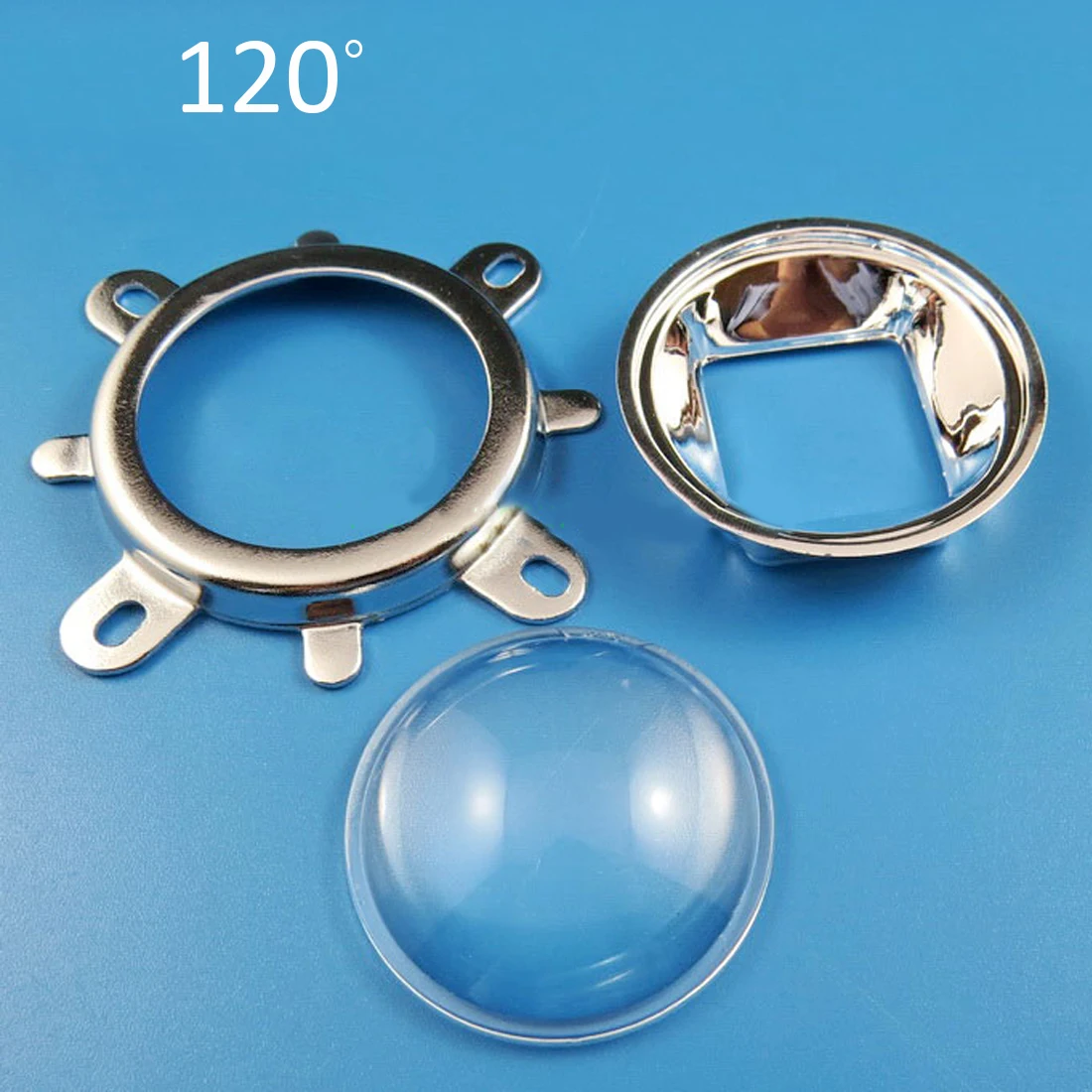 44mm 60/120 Degree Optical Glass Lens+ 50mm Reflector Collimator+ Fixed Bracket for 20-100W Integrated LED Light Source