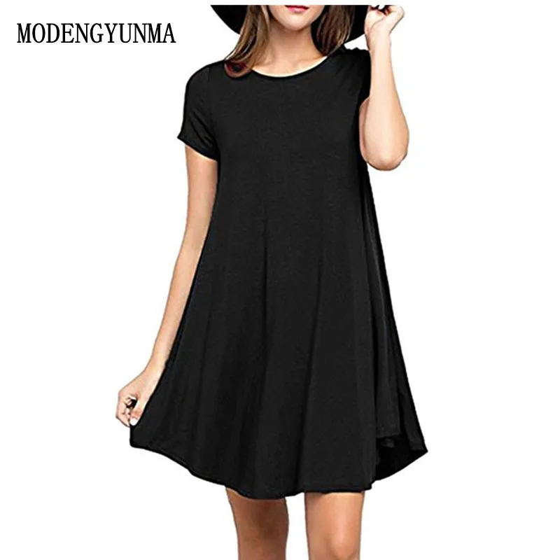 

MODENGYUNMA Summer Maternity Dresses Clothes For Pregnant Women Clothing O-neck Short Sleeve 4 Colors Slim Pregnancy Dress 2018