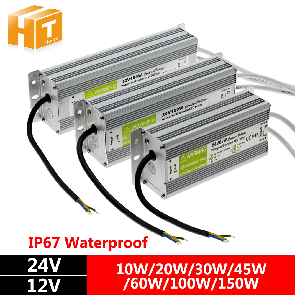 

LED Driver DC12V DC24V IP67 Waterproof Lighting Transformers for Outdoor Lighs Power Supply 10W 20W 30W 45W 60W 100W 150W