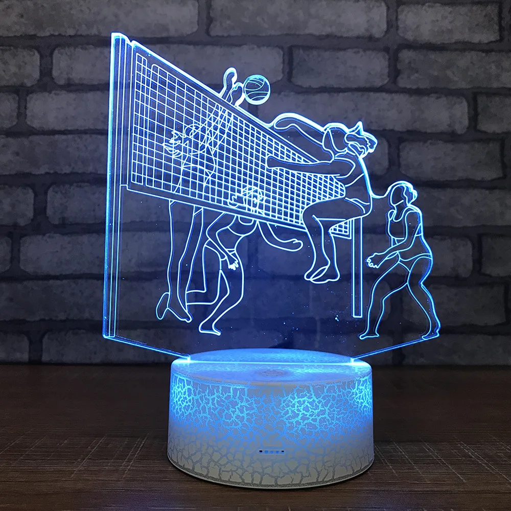 

Unique 3d Night LampWhite base Lovely 7 color change 3D Lamp Colorful Decorative Bedroom 3d Light Fixtures