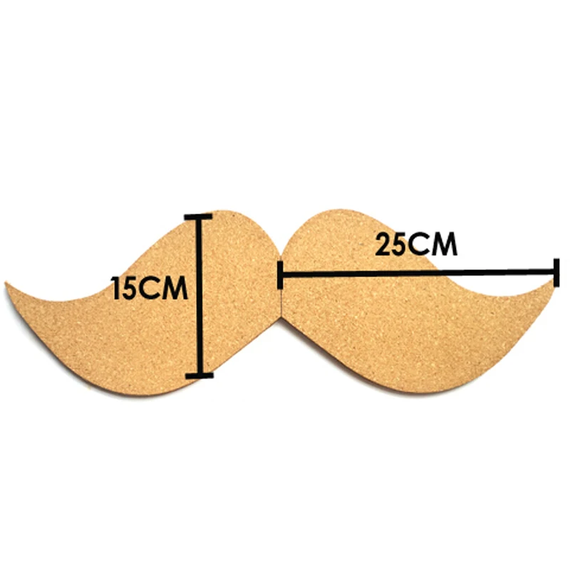 Black Fake Moustache Party DIY 2pcs Cork Board Bulletin Board Message Soft Wood Wall