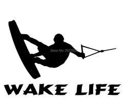 10 x Новый дизайн Wake Life Surfing автомобильный креативный аксессуар наклейка мультфильм Светоотражающая наклейка для автомобиля тело наклейка