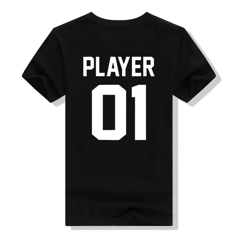 Женская футболка Tumblr хлопковая Повседневная с коротким рукавом и надписью 01 Player
