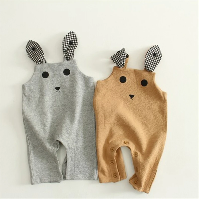 

2pcs/lot 2017 New Arrival Fashion Style Children Overall Newborn Kids Cotton Rompers Toddler Cute Cartoon Cotton Clothing