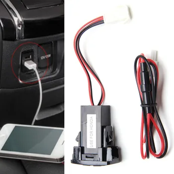 

Dual USB Port Socket iPad Smartphone Mobile Phone Car Charger Blue LED For Honda dropshipping