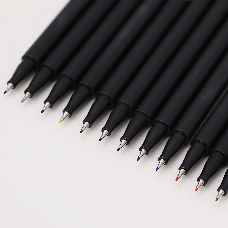 36 цветов, 0,4 мм, волоконный маркер, ручка для карандашей на акварельной основе, эскиз, рисунок, художественный фетровый наконечник, тонкая ручка с крючками, тонкий точечный лайнер