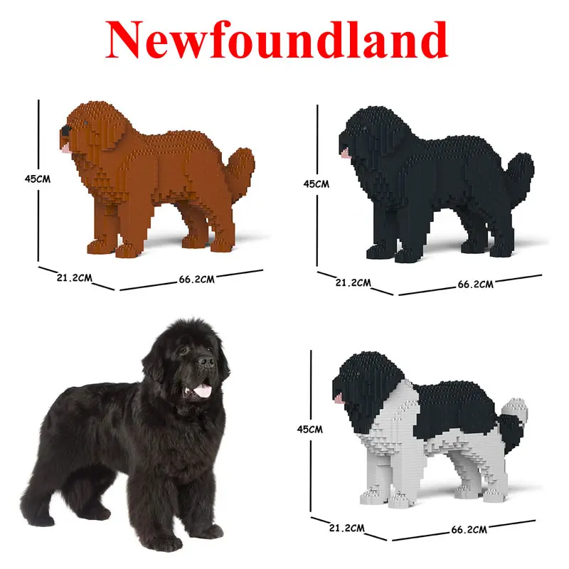 Stacking Blocks Newfoundland Assembled toy DIY model dog child
