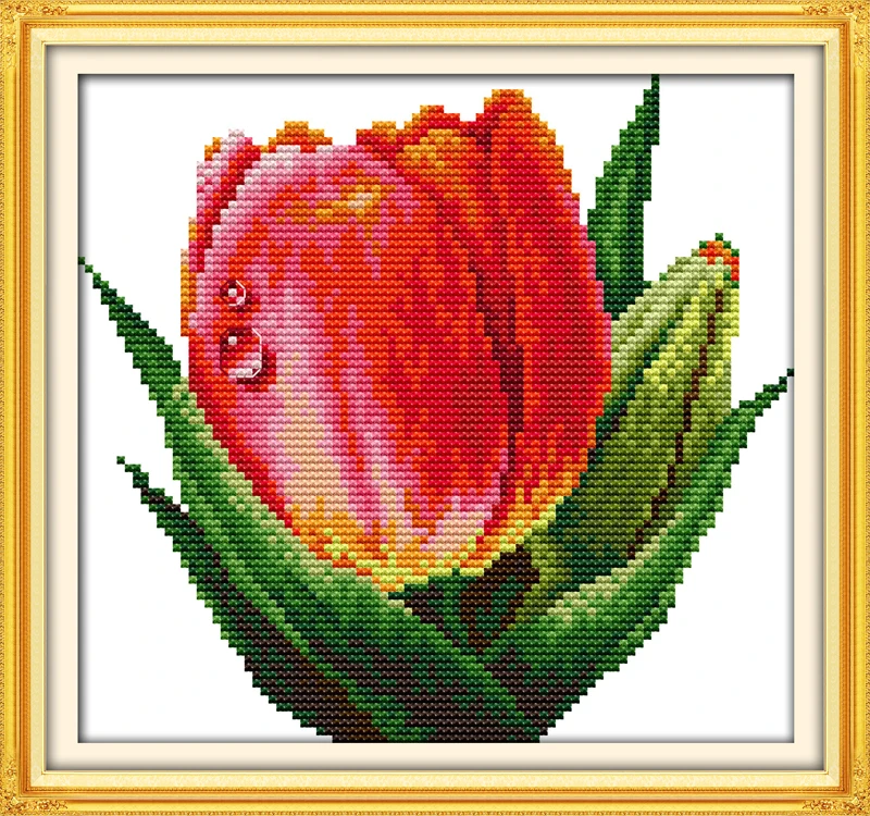 

Red Tulip cross stitch kit 14ct 11ct count print canvas stitching embroidery DIY handmade needlework plus