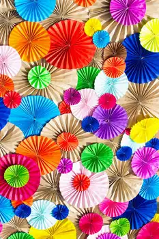 

Colorful Paper Flowers Vinyl Backdrop For Photography Cloth Customized Baby Kids Wedding Personalized Photo Backgrounds