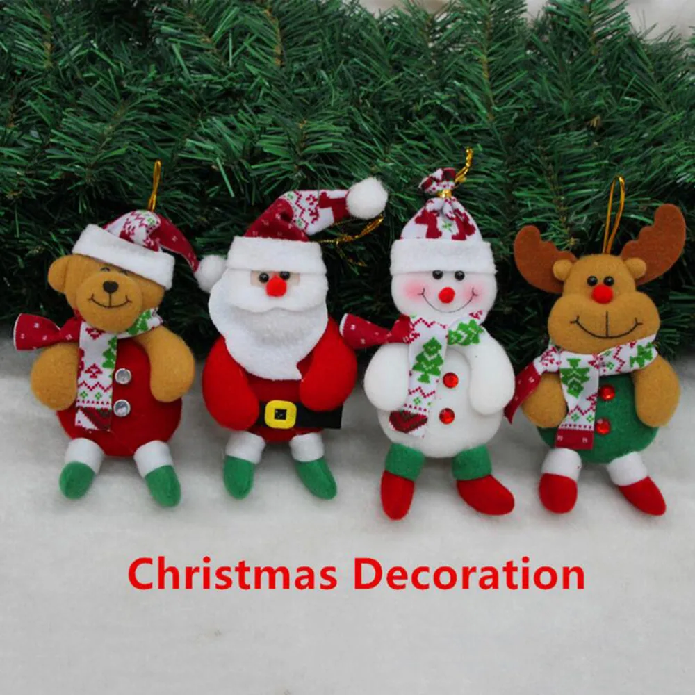 1Pcs New Outside Christmas Tree Hanging Ornaments Santa Claus Snowman Deer Doll For Home Deocr Christmas Decoration Pendants