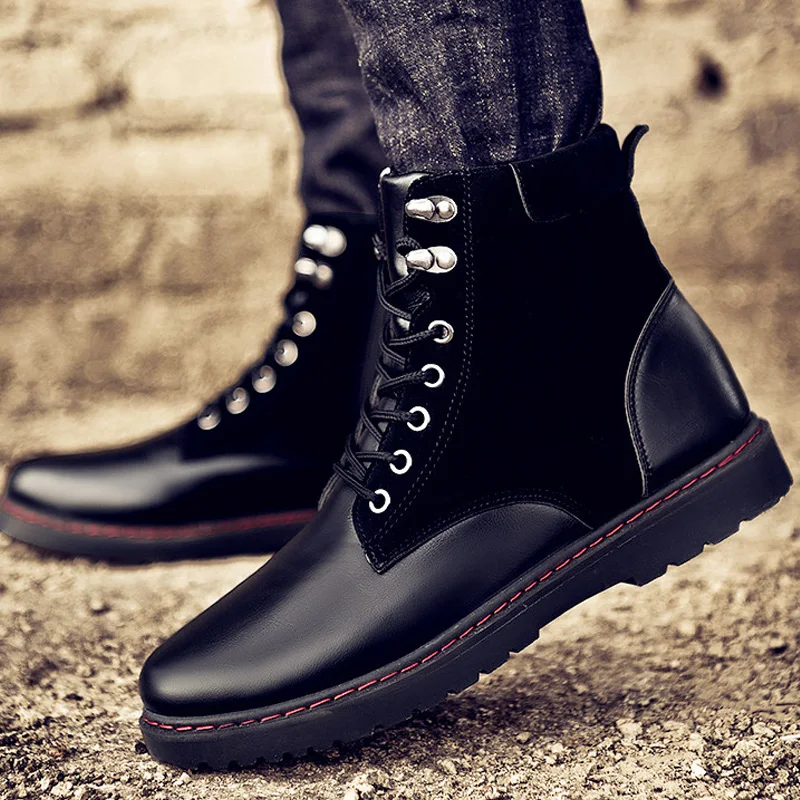 Des Angleterre Dans Velvet Hommes Brown Outillage Hautes Light Le Grosse Bottes L'armée Martin Automne Tête Tube black Haute De Sauvage bottes Hiver oQrEedCxBW