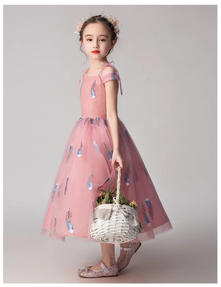 Платье с цветочным узором для девочек от 10 до 12 лет, г., летнее платье для подростков парадная одежда для девочек, серый цвет