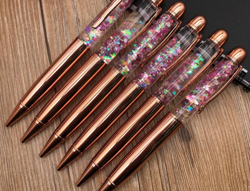 

high grade creative rosegold oil ballpoint pen advertise pen student stationery prize office writing children gift 30pc/lot