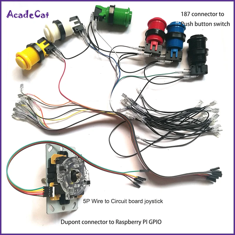 DuPont провода жгут для DIY аркадная машина проект 2 игрока кнопка и джойстик провода raspberry pi ar