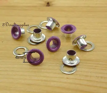 

eyelets metal with washer grommets dark purple round 100 sets 4 mm AC72L