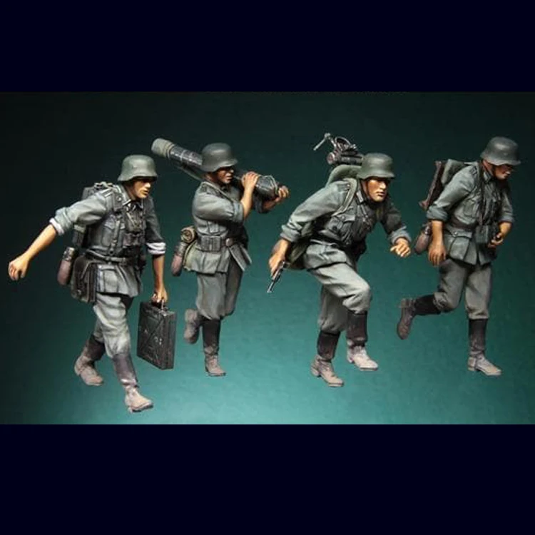 

1/35 Mortar Crew, 4 figures, Resin Model Soldier GK, WWII military themes, Unassembled and unpainted kit