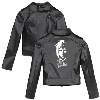 

Cartoon comics Black Butler Cool A-1 Pictures Made Fashion PU Jacket Women New Style leather casual wear College Style jacket