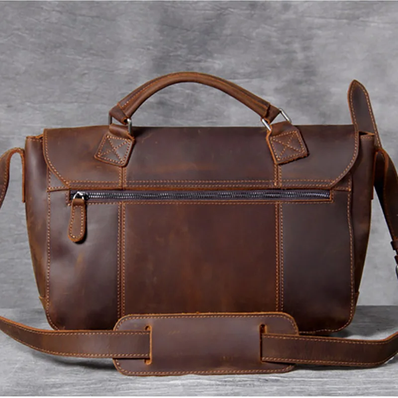 AETOO Retro Mad Horse Leather postman bag, men's head cowhide shoulder bag, handbag